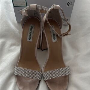 Steve Madden Taupe Rhinestone Heels